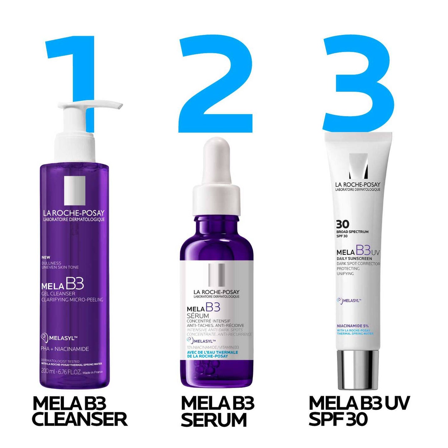 mela-b3-uv-daily-moisturizer-spf-30-with-melasyltm-niacinamide-r6 LaRochePosay-Product-MelaB3-MelaB3Cleanser-200ml-03337875890069-Routine_1500x1500_REV.jpg