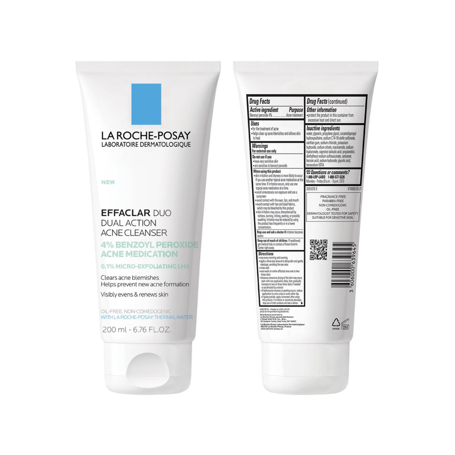 effaclar-dual-action-acne-face-wash-with-4-benzoyl-peroxide-y2 LaRochePosay-Product-Skincare-Effaclar-Duo-Dual-Cleanser-200ml-3606000639645-ATF-PIM-packshot-texture.jpg